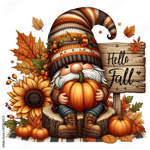 Autumn Fall Gnome Thanksgiving generative ai
