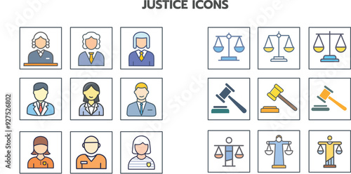 Justice and Legal Icons Set