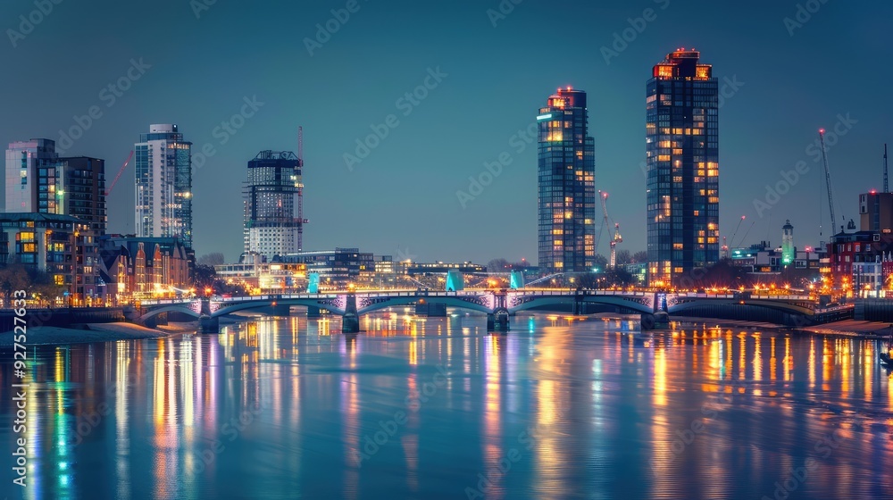 Fototapeta premium country skyline at night