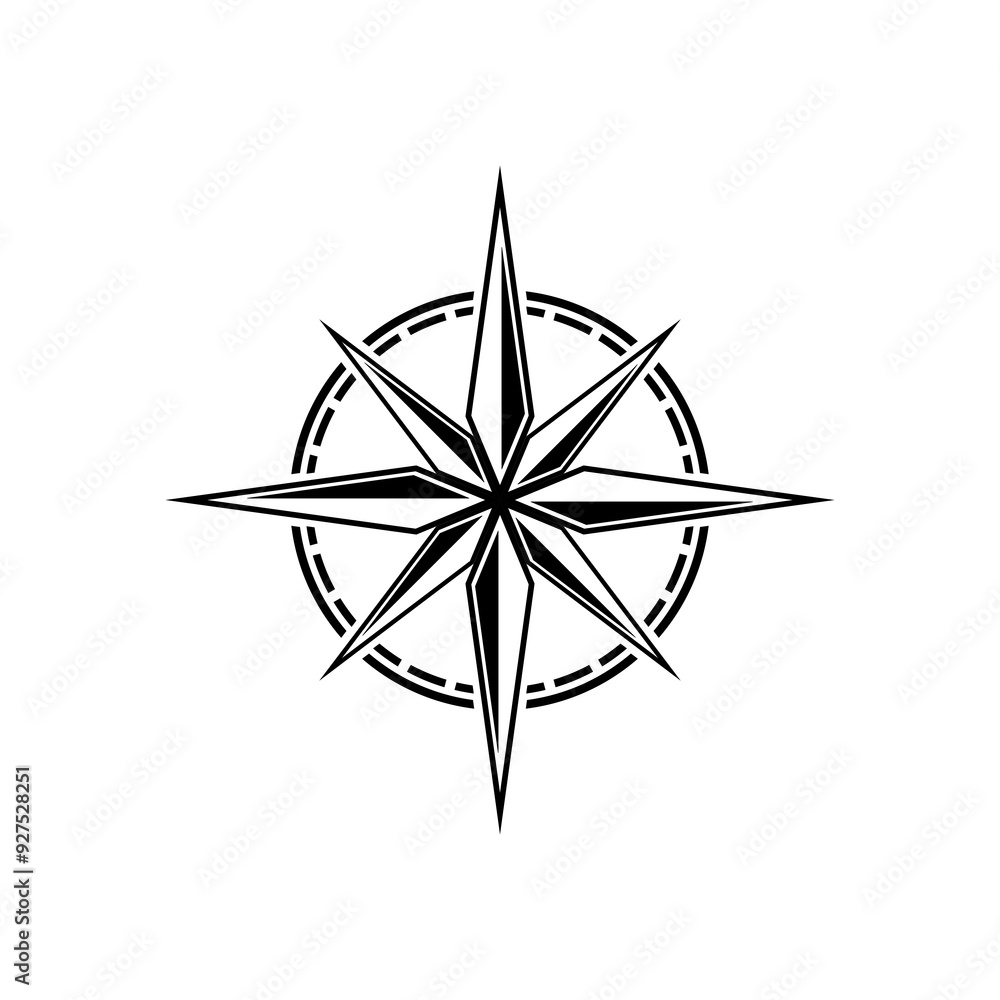 Vector illustration of a compass with 8 cardinal directions, making it easier to show direction. Compass icon logo. Vector illustration of a compass with 8 cardinal directions, making it easier to show direction. Compass icon logo.