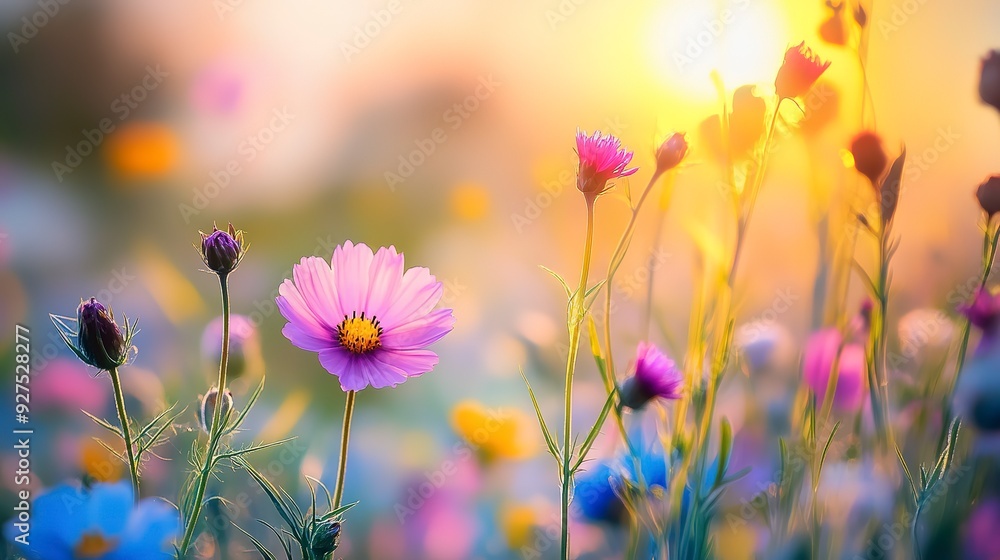 art wild flowers in a meadow at sunset macro image shallow depth of field abstract august summer nature background art wild flowers in a meadow at sunset macro image shallow depth of field abstract august summer nature background