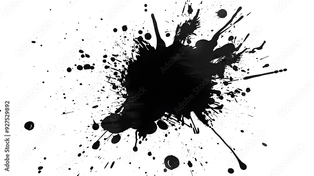 a small ink splatter on white background, in cartoon style a small ink splatter on white background, in cartoon style