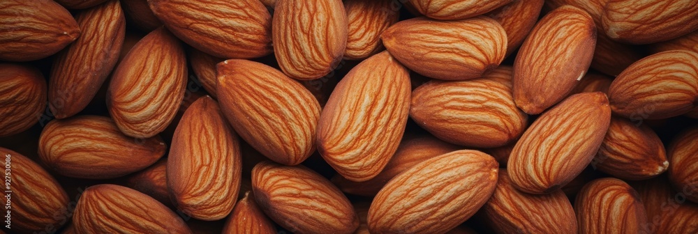 Background of big peeled almonds nuts as situated arbitrarily, top view. Healthy snack Background of big peeled almonds nuts as situated arbitrarily, top view. Healthy snack