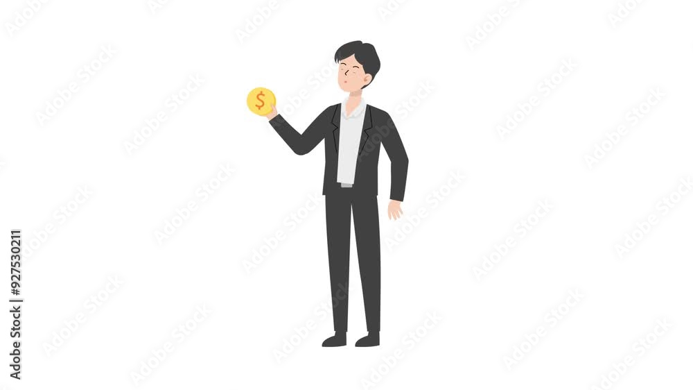 Man holding a Dollar coin Man holding a Dollar coin
