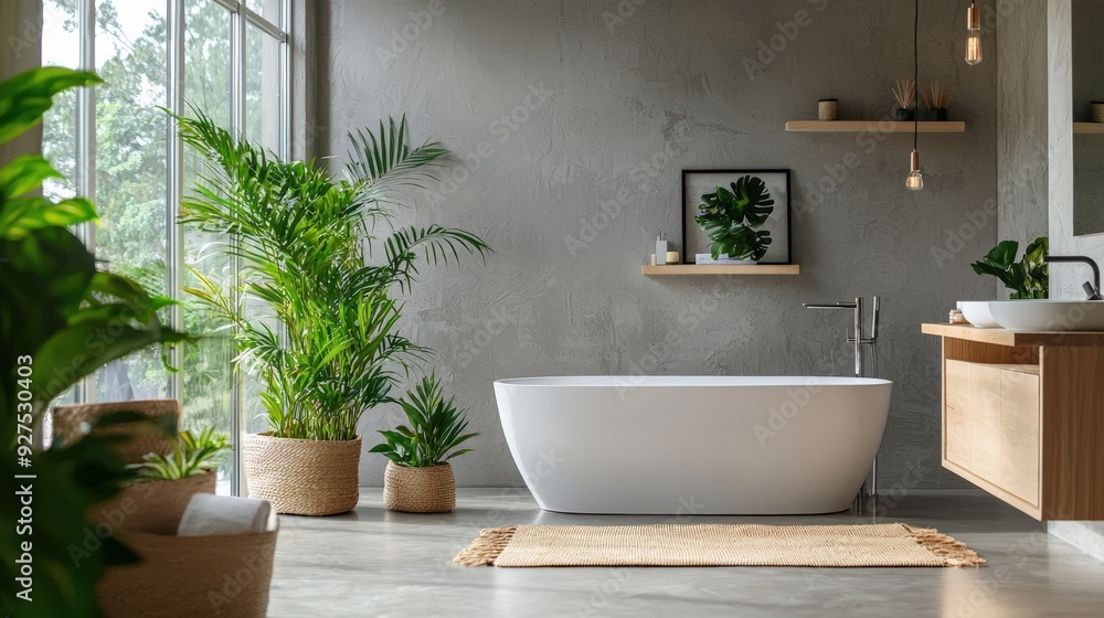 Bathroom with energy-efficient heating and eco-friendly materials, reducing overall energy use Bathroom with energy-efficient heating and eco-friendly materials, reducing overall energy use