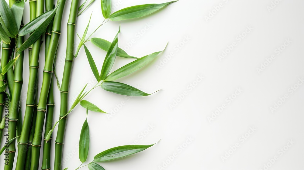 Naklejka premium Bamboo Leaves and Stems 