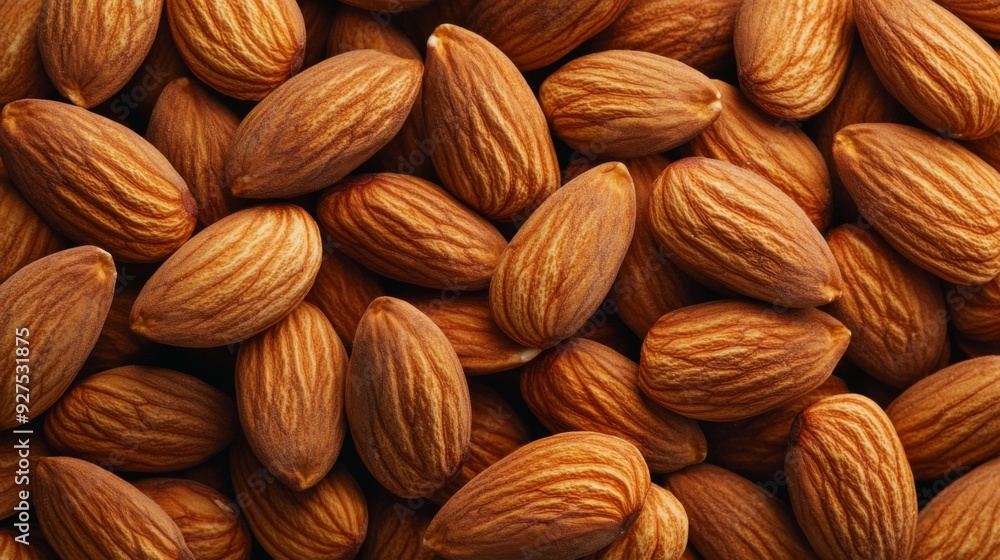 Background of big peeled almonds nuts as situated arbitrarily, top view. Healthy snack Background of big peeled almonds nuts as situated arbitrarily, top view. Healthy snack