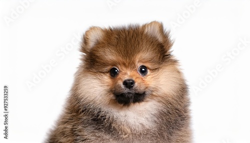 ポメラニアンのポートレート（Pomeranian puppy portrait on white background） 