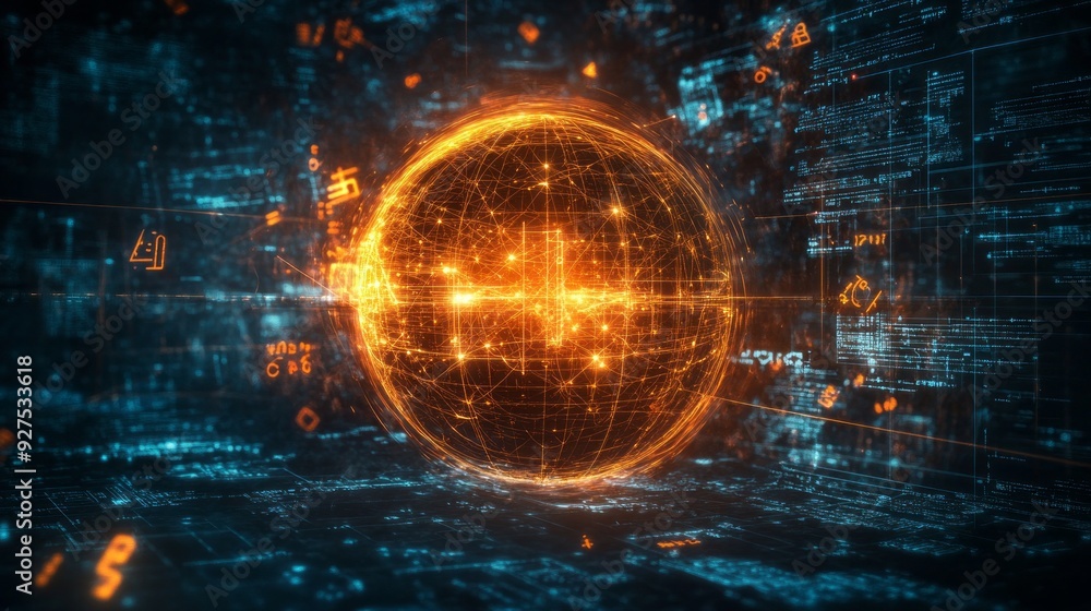 Obraz premium AI's Glowing Future: Where Human Intelligence Meets Technology 5