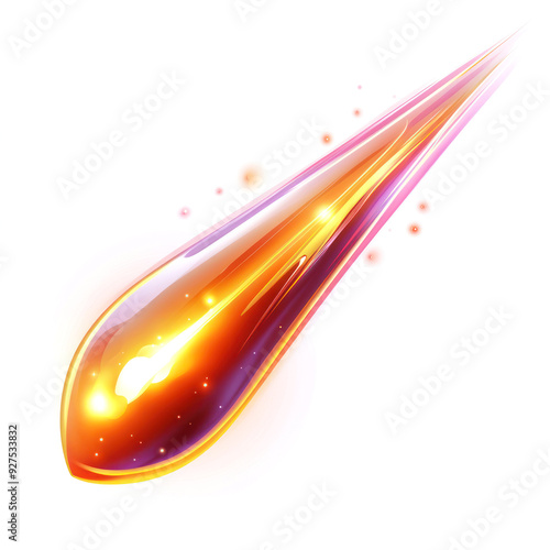 3d render Illustration of Meteor isolated on white background and copy space. photo