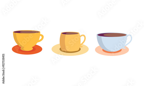 Coffee cup collection logo vector