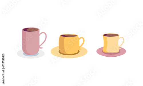 Coffee cup collection logo vector