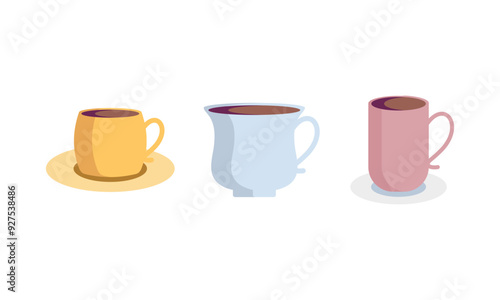 Coffee cup collection logo vector