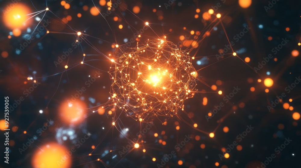 Obraz premium AI's Glowing Future: Human Intelligence Merges with Technology 2