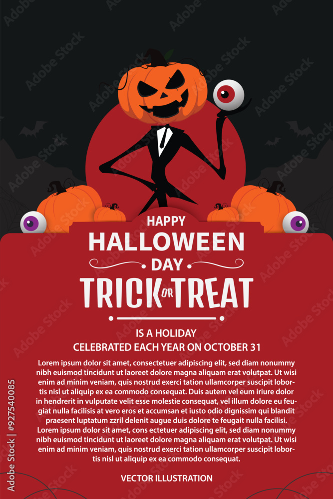Halloween Night with Jack-o'-Lantern Man. vector design Halloween Night with Jack-o'-Lantern Man. vector design