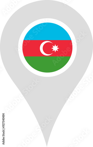 Azeri Flag Location Pin photo