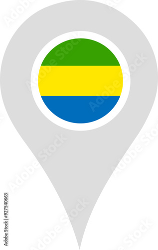 Gabonese Flag Location Pin