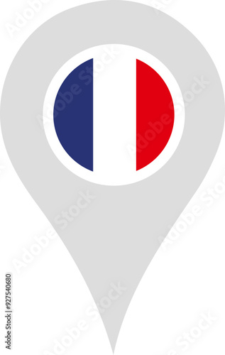 Free Download French Flag Location Pin - GFXLoad
