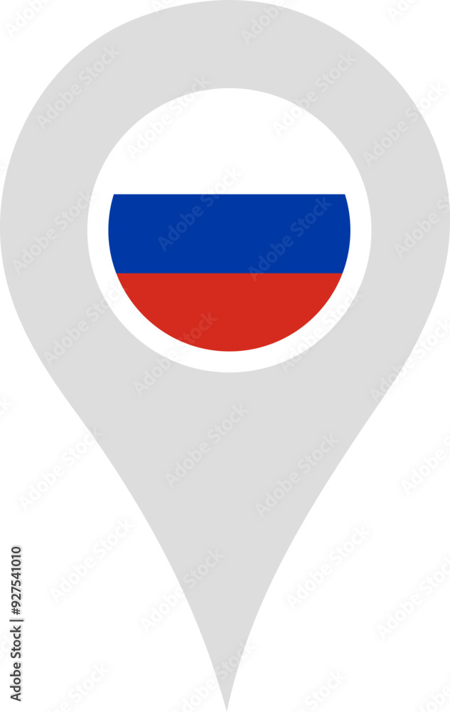 Fototapeta premium Russian Flag Location Pin
