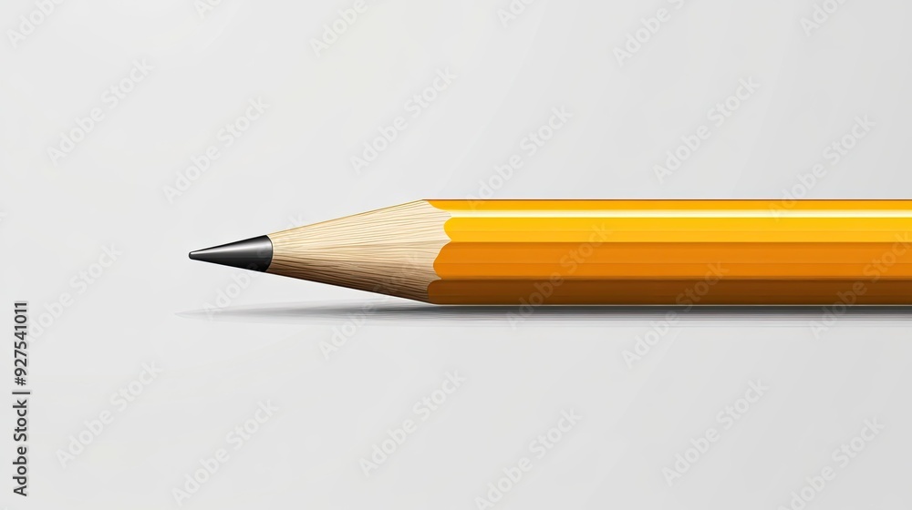 Vector illustration of a yellow wooden pencil drawing a smooth straight line on a white-gray background. Ideal for business, education, and design concepts. Vector illustration of a yellow wooden pencil drawing a smooth straight line on a white-gray background. Ideal for business, education, and design concepts.
