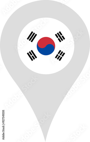 South Korean Flag Location Pin