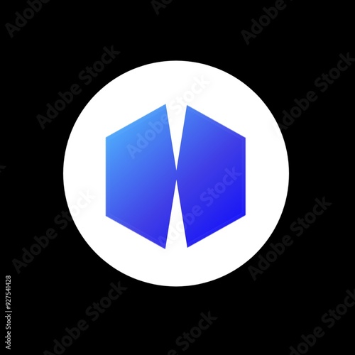 Blue butterfly logo and icon on black isolated background.