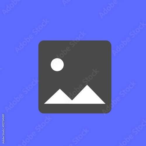 Gallery icon and logo with blue background 