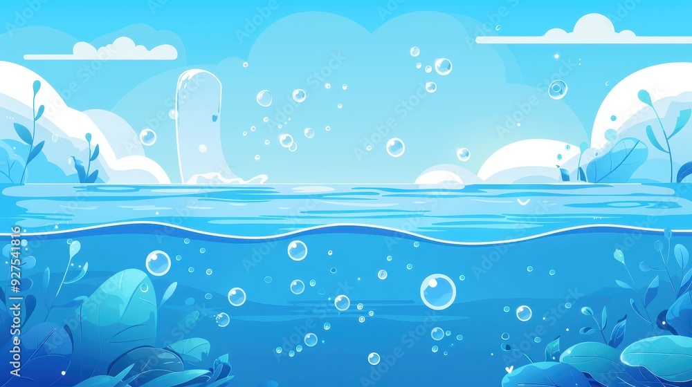 Tranquil Underwater Scene with Bubbles Tranquil Underwater Scene with Bubbles