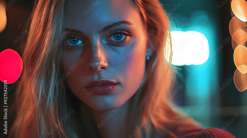 Enigmatic Redhead Beauty in Dramatic Lighting Portrait Enigmatic Redhead Beauty in Dramatic Lighting Portrait
