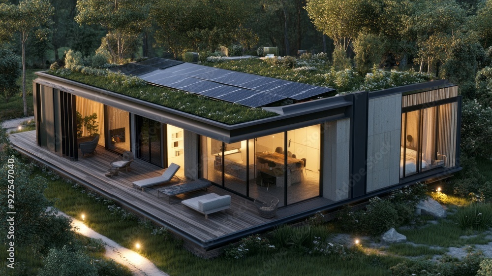 Modern Eco-Friendly Home Design: A 3D Render Visualization Modern Eco-Friendly Home Design: A 3D Render Visualization