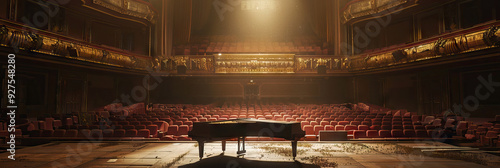 Haunting Melody: A mournful tune drifting through the air in an abandoned theater. photo