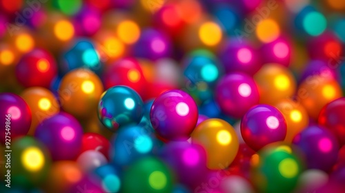 Vibrant Colorful Decorative Balls or Spheres Arranged in Geometric Pattern