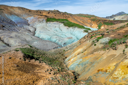 Stunning colors of the remote valley at Reykjanes peninsula