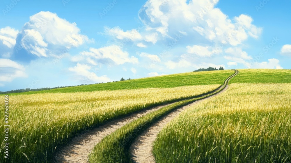 Fototapeta premium Wheat and blue sky