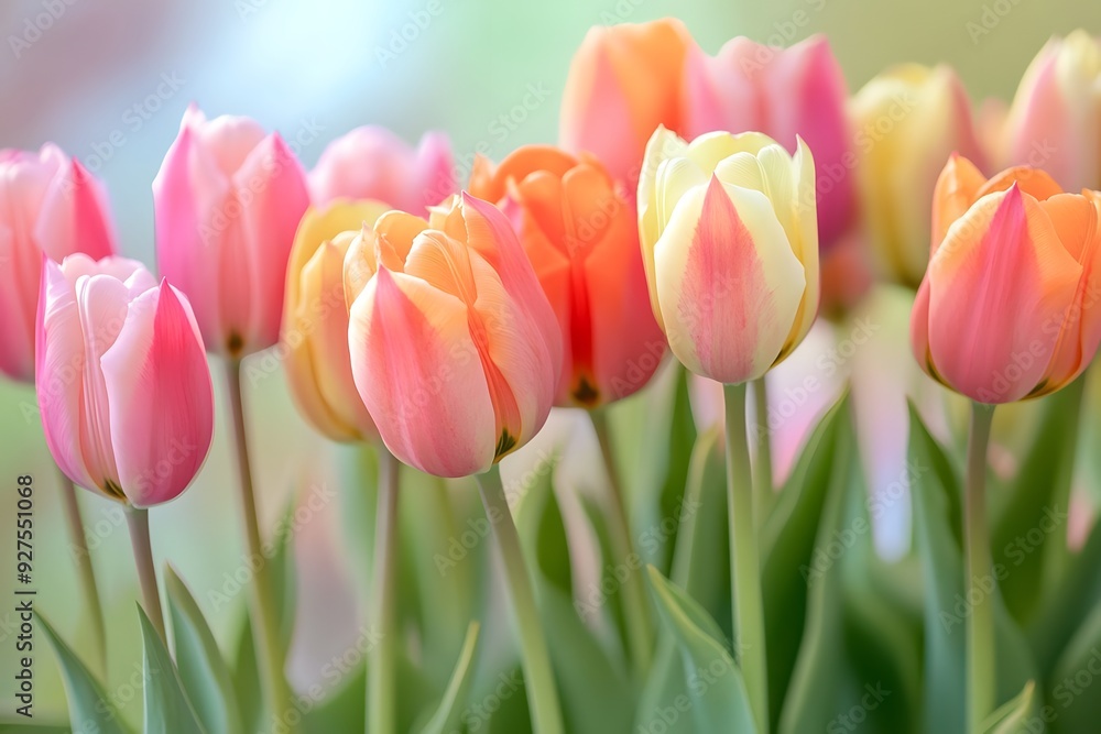Close Up of Pink and Yellow Tulips Close Up of Pink and Yellow Tulips