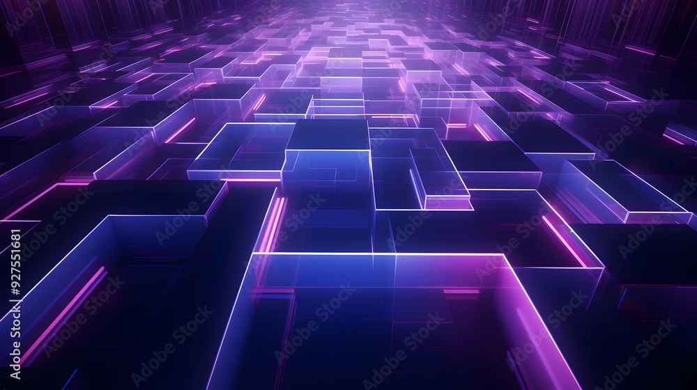 3d rendering of purple and blue abstract geometric background. Scene for advertising, technology, showcase, banner, game, sport, cosmetic, business, metaverse. Sci-Fi Illustration. Product display 3d rendering of purple and blue abstract geometric background. Scene for advertising, technology, showcase, banner, game, sport, cosmetic, business, metaverse. Sci-Fi Illustration. Product display
