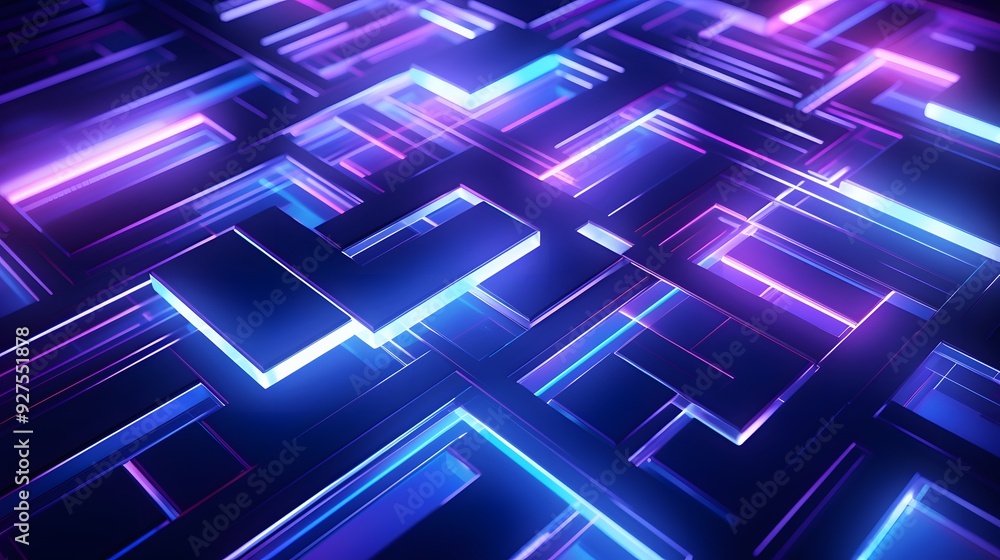 3d rendering of purple and blue abstract geometric background. Scene for advertising, technology, showcase, banner, game, sport, cosmetic, business, metaverse. Sci-Fi Illustration. Product display 3d rendering of purple and blue abstract geometric background. Scene for advertising, technology, showcase, banner, game, sport, cosmetic, business, metaverse. Sci-Fi Illustration. Product display
