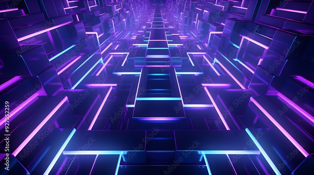 3d rendering of purple and blue abstract geometric background. Scene for advertising, technology, showcase, banner, game, sport, cosmetic, business, metaverse. Sci-Fi Illustration. Product display 3d rendering of purple and blue abstract geometric background. Scene for advertising, technology, showcase, banner, game, sport, cosmetic, business, metaverse. Sci-Fi Illustration. Product display