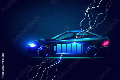 EV electric car charging station vector concept. Vector illustration..