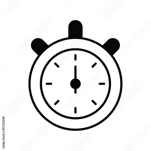 timing glyph icon with white background vector stock illustration