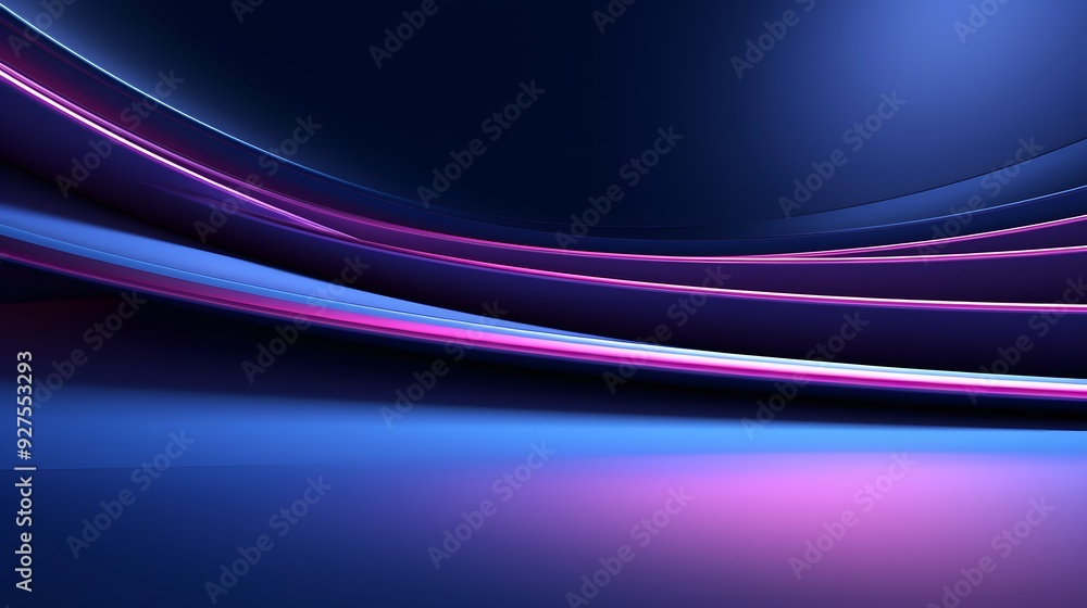 Fototapeta premium 3d rendering of purple and blue abstract geometric background. Scene for advertising, technology, showcase, banner, game, sport, cosmetic, business, metaverse. Sci-Fi Illustration. Product display