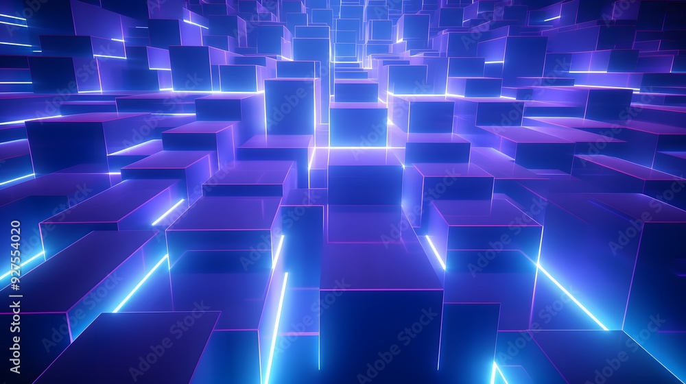 3d rendering of purple and blue abstract geometric background. Scene for advertising, technology, showcase, banner, game, sport, cosmetic, business, metaverse. Sci-Fi Illustration. Product display 3d rendering of purple and blue abstract geometric background. Scene for advertising, technology, showcase, banner, game, sport, cosmetic, business, metaverse. Sci-Fi Illustration. Product display