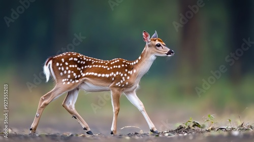 A Spotted Deer in the Forest