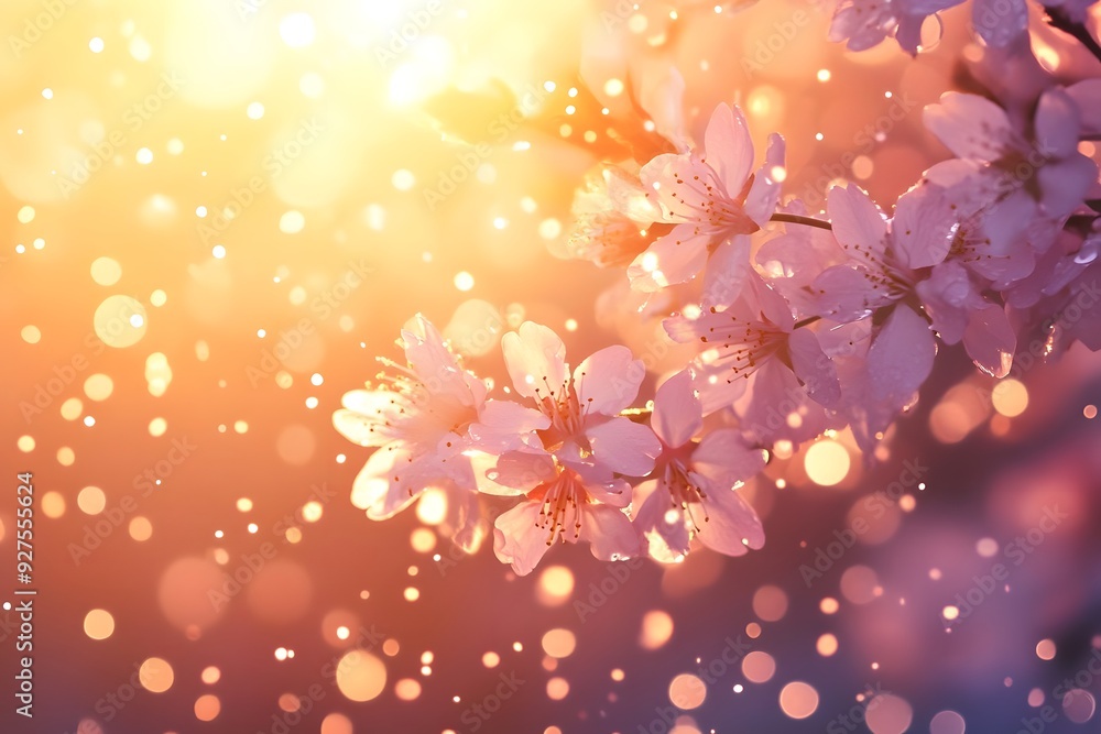 Blooming Flowers in the Sunset