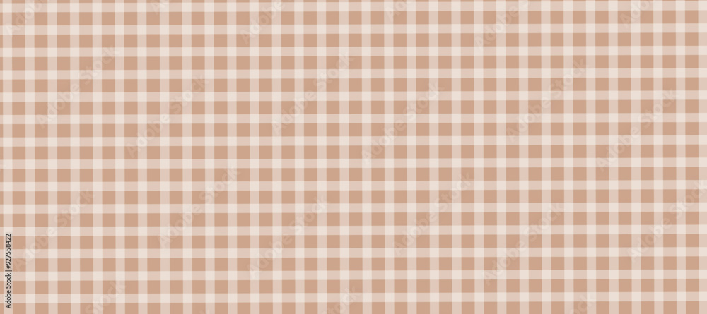 Brown and white plaid fabric texture background Brown and white plaid fabric texture background