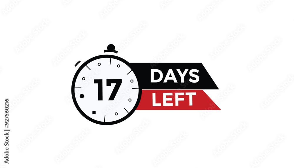 17 days left Countdown number banner templates. time icon. Vector Illustration 17 days left Countdown number banner templates. time icon. Vector Illustration