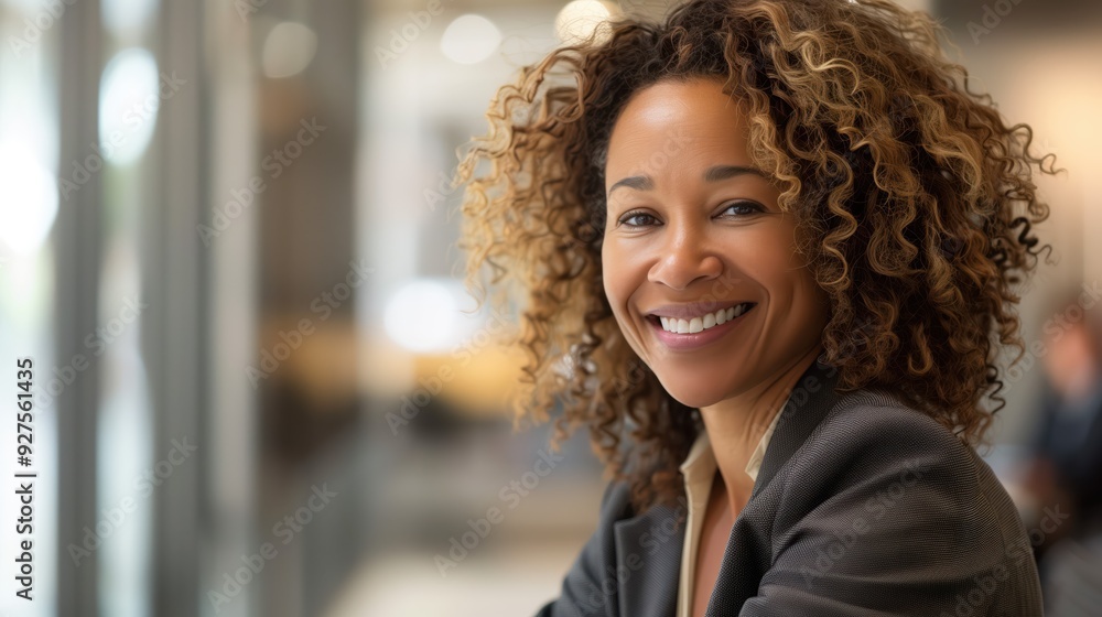 Confident Businesswoman with Curly Hair Confident Businesswoman with Curly Hair