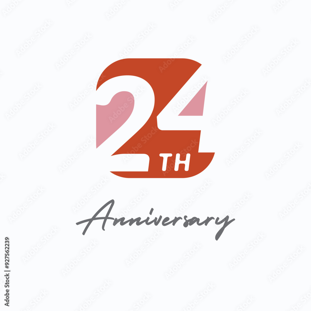 24 Th Anniversary Celebration Vector Template Design Illustration 24 Th Anniversary Celebration Vector Template Design Illustration