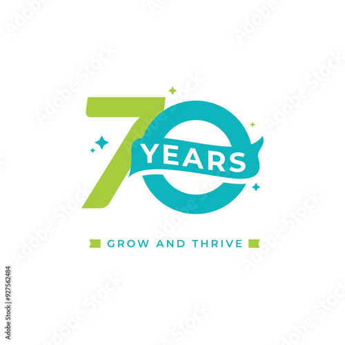 70 Years Anniversary Celebration Vector Template Design Illustration