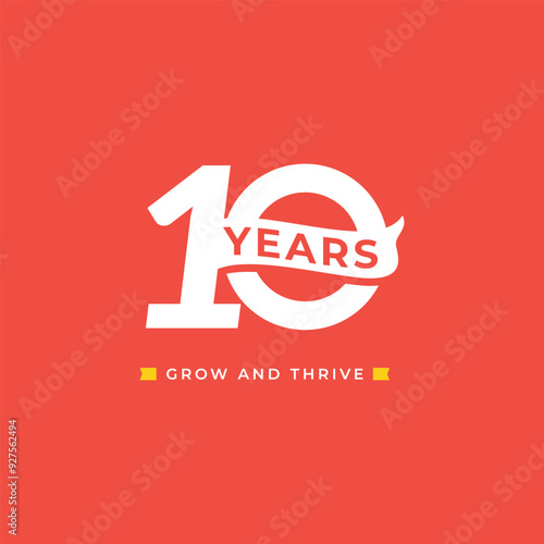10 Years Anniversary Celebration Vector Template Design Illustration
